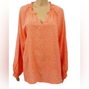 Old Navy Orange Patterned Women's Blouse
